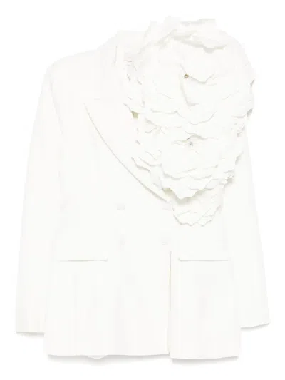 Saiid Kobeisy Floral Tailored Blazer In White