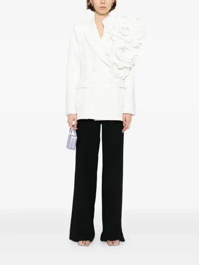Saiid Kobeisy Floral Tailored Blazer In White