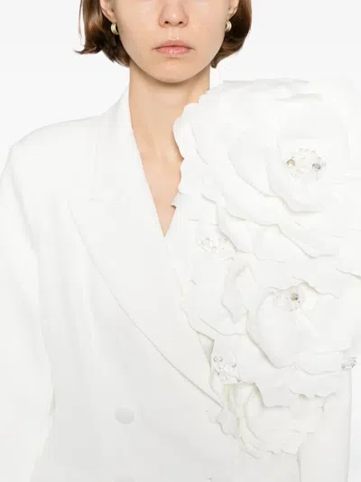 Saiid Kobeisy Floral Tailored Blazer In White