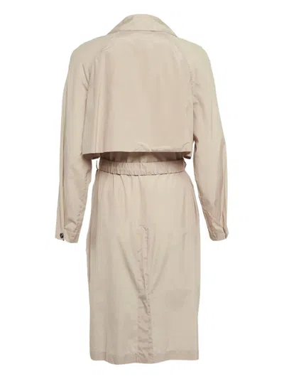 Pre-owned Hermes Silk Belted Coat In Neutral