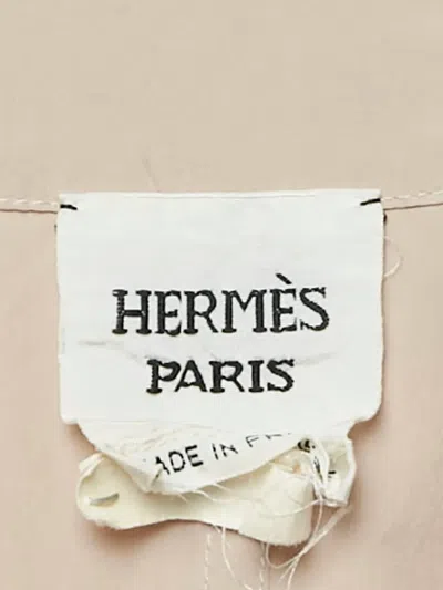 Pre-owned Hermes Silk Belted Coat In Neutral