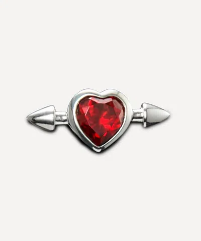 Maria Nilsdotter Sterling Silver Pierced Heart Stud Earring