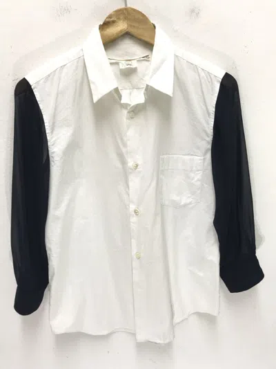 Pre-owned Comme Des Garcons X Comme Des Garcons Homme Plus Cdg Hybrid Shirt With Thin Polyester Sleeves 3 Quarter 64