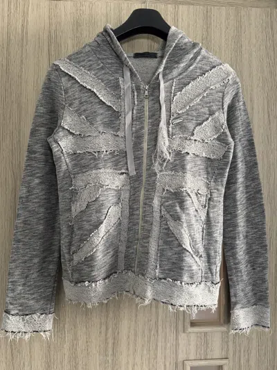 Pre-owned Avant Garde Crazy Y2k Japanese Style Distressed Zip Hoodie Sweater