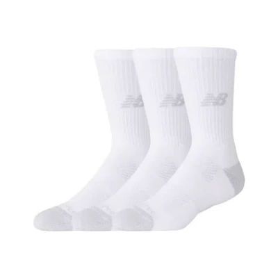 New Balance Unisex Active Crew Socks 3 Pack In White