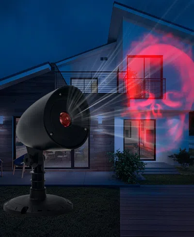 Northlight 8" Halloween Skull Outdoor Light Show Projector In Black
