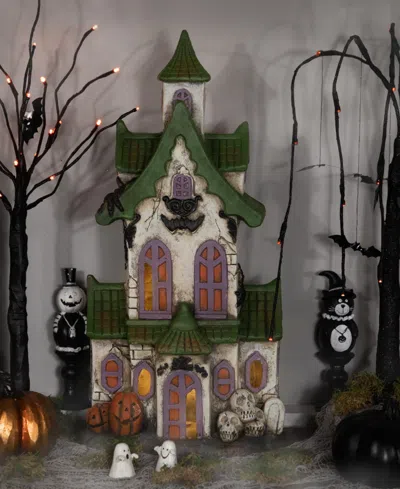 Northlight 22.75" Led Lighted Haunted House With Skulls Halloween Decoration In Multi