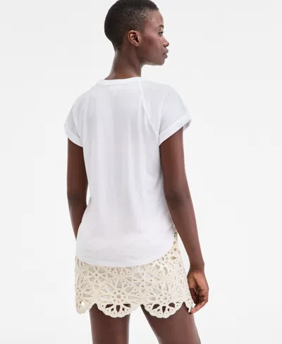 On 34th Women's Raglan Palm-print Shine T-shirt, Exclusively At Macy's