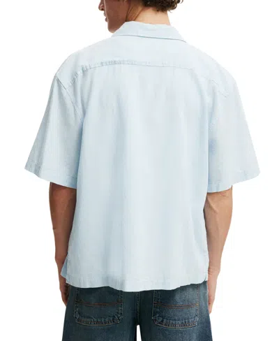 Cotton On Eli Linen Blend Short Sleeve Shirt In White