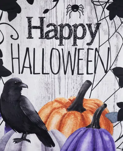 Northlight "happy Halloween" Pumpkins And Crow Outdoor House Flag, 40" X 28" In Multi