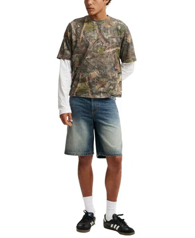Cotton On Baggy Denim Short In Blue