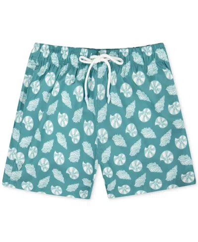 Sunset And Vines Men's Shell-pattern Woven Swim Trunks
