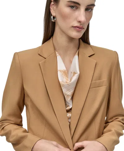 Dkny Petite Long Sleeve One-button Blazer