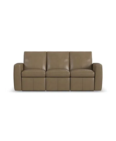 Flexsteel Aria 85" Fawn Leather Power Reclining Sofa