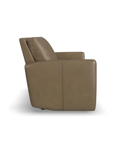 Flexsteel Aria 85" Fawn Leather Power Reclining Sofa