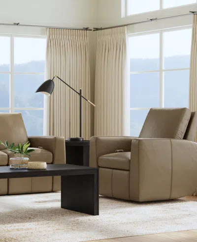 Flexsteel Aria 85" Fawn Leather Power Reclining Sofa