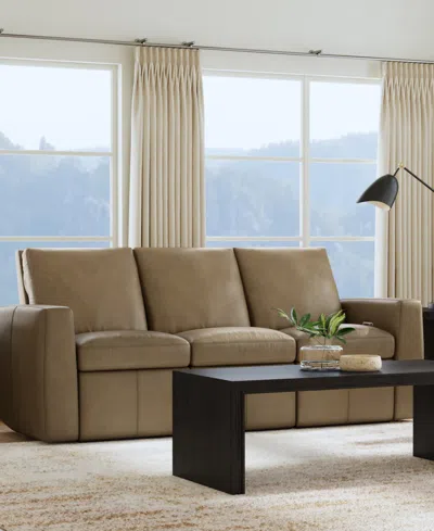 Flexsteel Aria 85" Fawn Leather Power Reclining Sofa