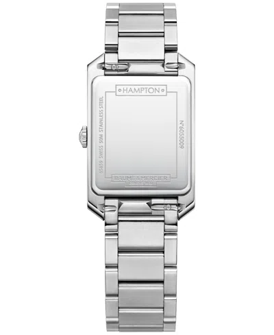 Baume & Mercier Women's Swiss Hampton Diamond Accent Stainless Steel Bracelet Watch 35x22mm