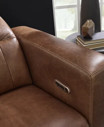 Flexsteel Austin 85" Chestnut Leather Power Reclining Sofa