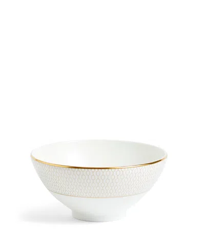Wedgwood Gio Gold Geometric-pattern Bone-china Rice Bowl 12.5cm In White