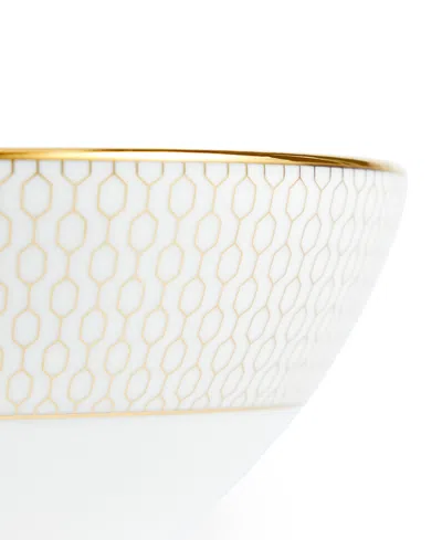 Wedgwood Gio Gold Geometric-pattern Bone-china Rice Bowl 12.5cm In White
