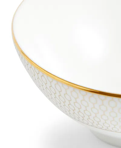 Wedgwood Gio Gold Geometric-pattern Bone-china Rice Bowl 12.5cm In White