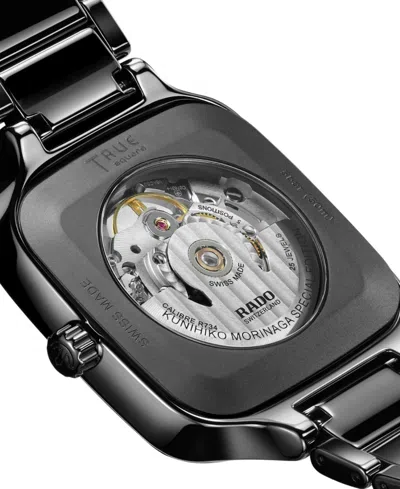 Rado Unisex Swiss Automatic True Square X Kunihiko Morinaga Special Edition Black Ceramic Bracelet Watch 