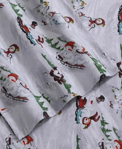Tribeca Living Holiday Printed Cotton Flannel Extra Deep 4-pc. Sheet Set, Full In Multi