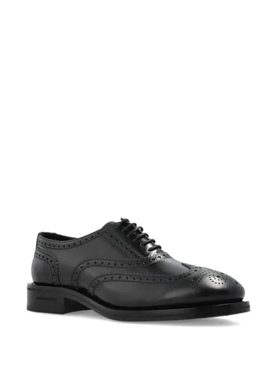 Dsquared2 Brogue Leather Derby Shoes In Black