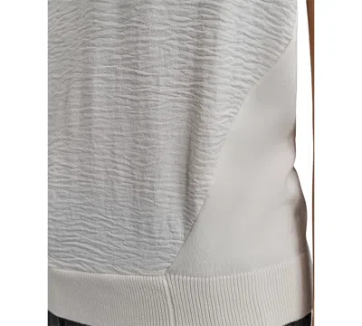 Dkny Petite Mixed-media Sleeveless Crewneck Top