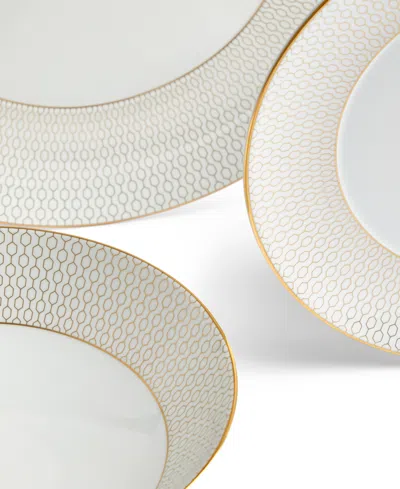 Wedgwood Set Of 12 Gio Gold Dinnerware Pieces In White