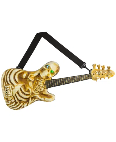 Northlight 22.75" Lighted Rockin' Skeleton Guitar With Sound Halloween Decoration In Gold