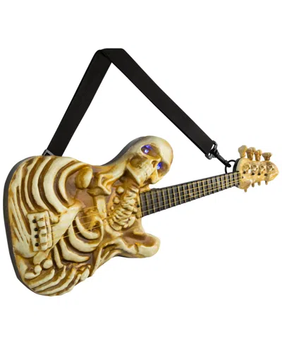 Northlight 22.75" Lighted Rockin' Skeleton Guitar With Sound Halloween Decoration In Gold