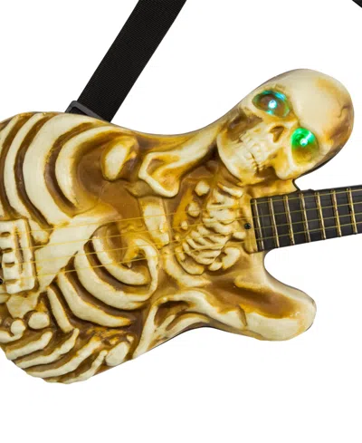 Northlight 22.75" Lighted Rockin' Skeleton Guitar With Sound Halloween Decoration In Gold