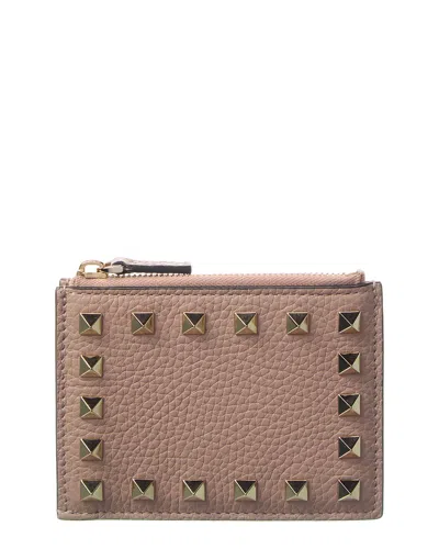 Valentino Rockstud Grainy Leather Card Case