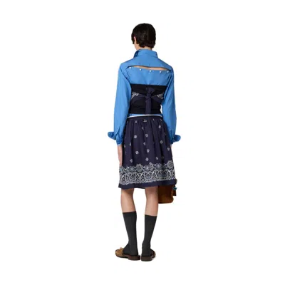 Miu Miu Blue/white Printed Poplin Bandana Top