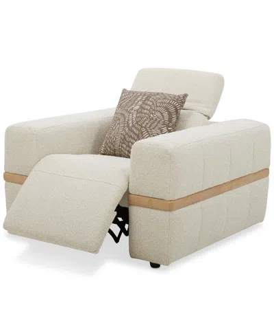 Macy's Nierling Fabric Power Motion Recliner With Power Headrest, Exclusively At  In White
