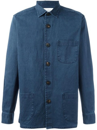 Shop Schnayderman’s 'overshirt Overdyed One' Shirt In Blue
