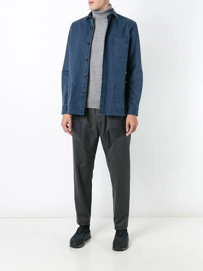 Shop Schnayderman’s 'overshirt Overdyed One' Shirt In Blue