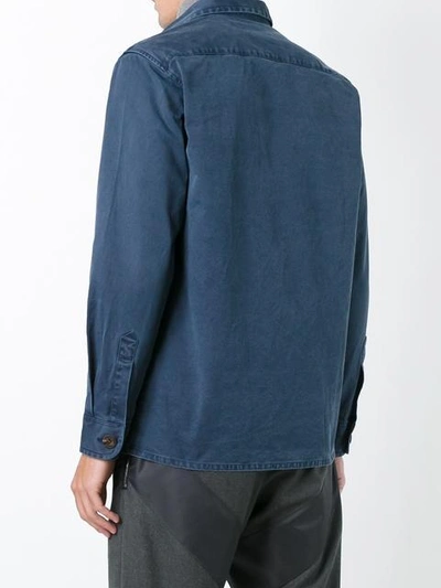Shop Schnayderman’s 'overshirt Overdyed One' Shirt In Blue