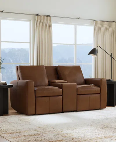 Flexsteel Aria 75" Sedona Leather Power Reclining Loveseat With Console