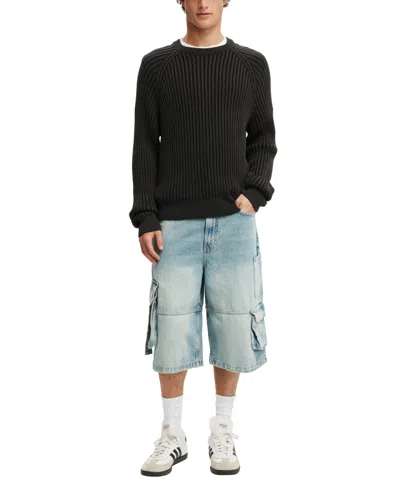 Cotton On Super Baggy Jort In Blue