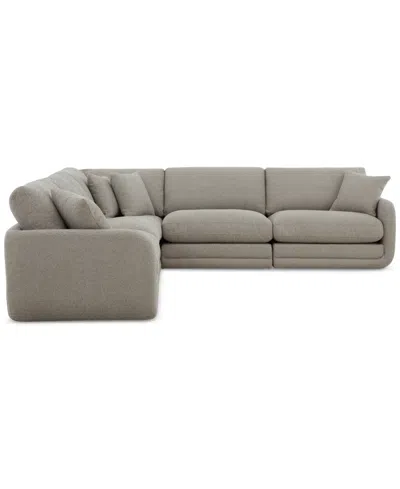 Macy's Daryll 5-pc. Fabric L Sectional, Exclusively At  In Gray