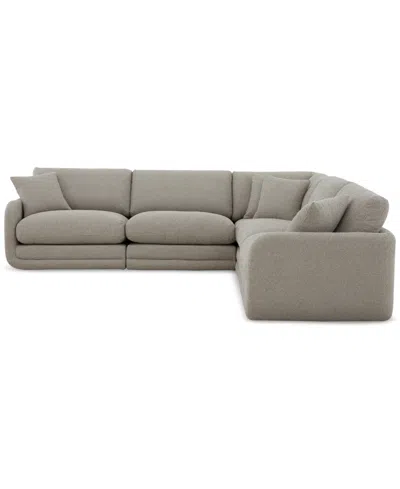 Macy's Daryll 5-pc. Fabric L Sectional, Exclusively At  In Gray