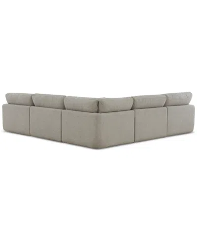 Macy's Daryll 5-pc. Fabric L Sectional, Exclusively At  In Gray