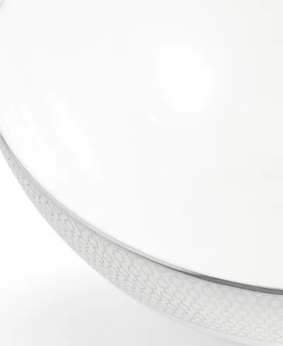 Wedgwood Gio Platinum Geometric-pattern Bone-china Soup Noodle Bowl 20cm In White