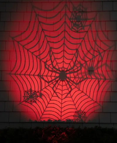 Northlight 7" Spiderweb With Falling Spiders Halloween Outdoor Light Projector In Black