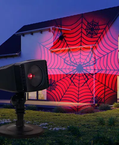 Northlight 7" Spiderweb With Falling Spiders Halloween Outdoor Light Projector In Black