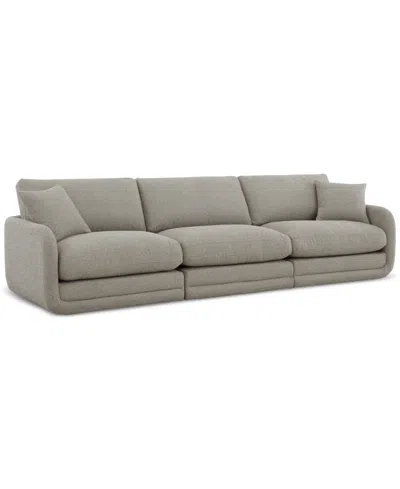Macy's Daryll 3-pc. Fabric Sofa, Exclusively At  In Gray
