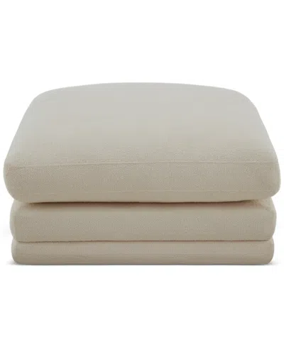 Macy's Daryll Fabric Ottoman, Exclusively At  In Neutral